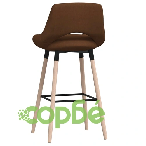 Бар табуретки, 2 бр, кафяви, текстил ➤ топ цена ➤ sorbe.bg