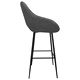 Бар табуретка, тъмносива, кадифе