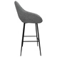 Бар табуретки, 2 бр, светлосиви, кадифе