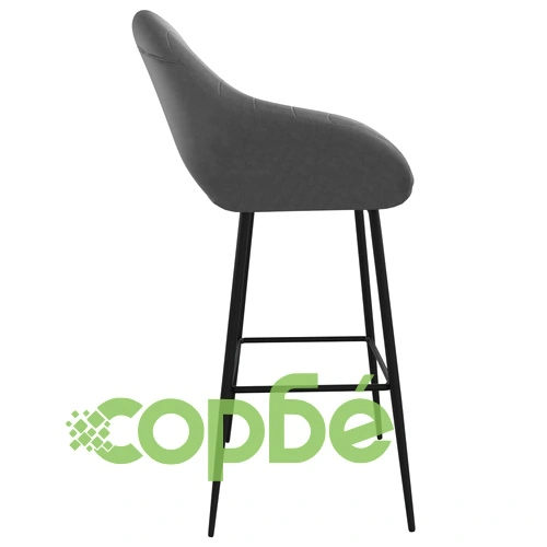 Бар табуретки, 2 бр, сиви, изкуствена кожа ➤ топ цена ➤ sorbe.bg