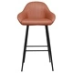 Бар табуретки, 2 бр, светлокафяви, изкуствена кожа