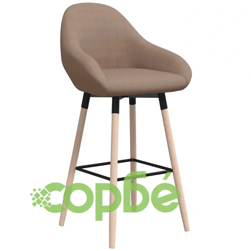 Бар табуретки, 2 бр, таупе, текстил ➤ топ цена ➤ sorbe.bg