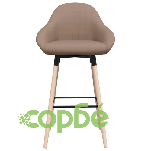 Бар табуретки, 2 бр, таупе, текстил ➤ топ цена ➤ sorbe.bg