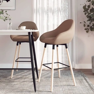 Бар табуретки, 2 бр, таупе, текстил
