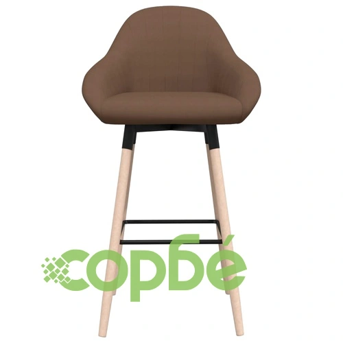 Бар табуретки, 2 бр, кафяви, текстил ➤ топ цена ➤ sorbe.bg