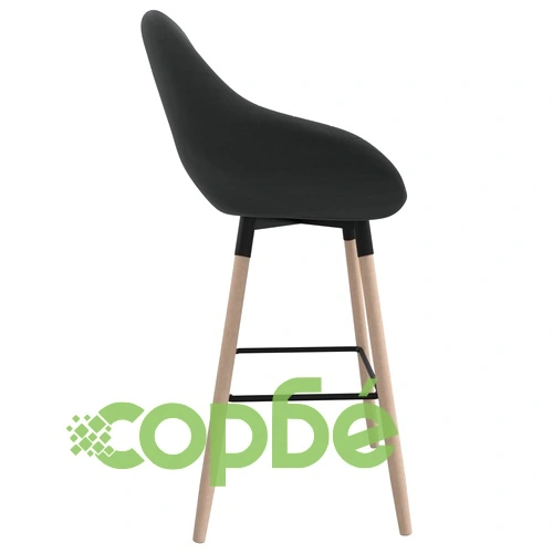 Бар табуретки, 2 бр, черни, текстил ➤ топ цена ➤ sorbe.bg