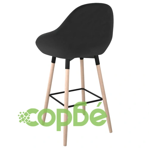 Бар табуретки, 2 бр, черни, текстил ➤ топ цена ➤ sorbe.bg