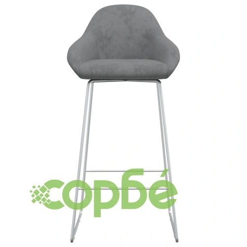 Бар табуретки, 2 бр, светлосиви, кадифе ➤ топ цена ➤ sorbe.bg