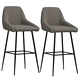 Бар табуретки, 2 бр, тъмносиви, кадифе