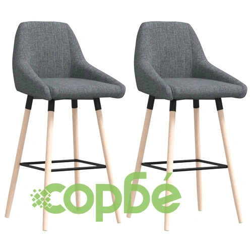Бар табуретки, 2 бр, тъмносиви, текстил ➤ топ цена ➤ sorbe.bg