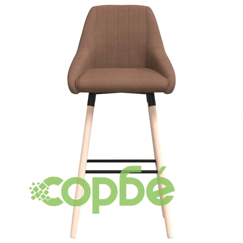 Бар табуретки, 2 бр, таупе, текстил ➤ топ цена ➤ sorbe.bg