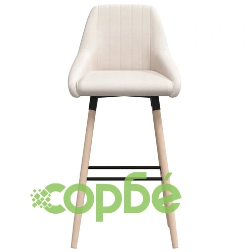 Бар табуретки, 2 бр, кремави, текстил ➤ топ цена ➤ sorbe.bg