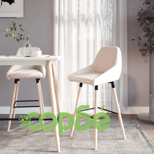 Бар табуретки, 2 бр, кремави, текстил ➤ топ цена ➤ sorbe.bg