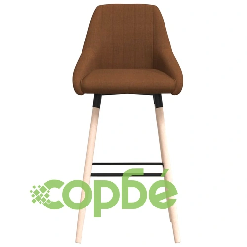 Бар табуретки, 2 бр, кафяви, текстил ➤ топ цена ➤ sorbe.bg