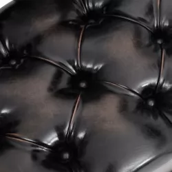 Пейка за съхранение с облегалка, 110 см, черна изкуствена кожа