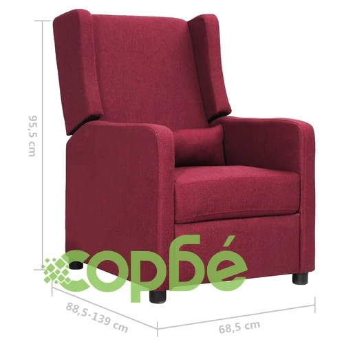 Стол реклайнер, виненочервен, текстил ➤ топ цена ➤ sorbe.bg