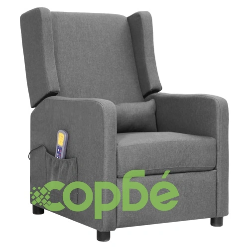 Масажен стол, светлосив, текстил ➤ топ цена ➤ sorbe.bg