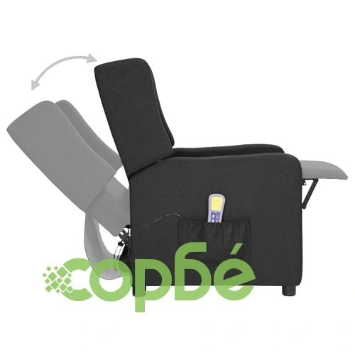 Масажен стол, черен, текстил ➤ топ цена ➤ sorbe.bg