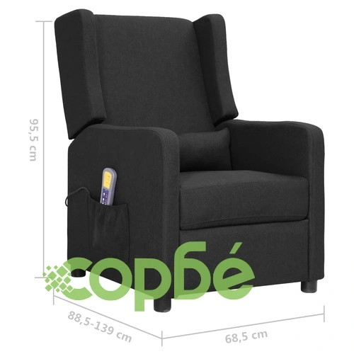 Масажен стол, черен, текстил ➤ топ цена ➤ sorbe.bg