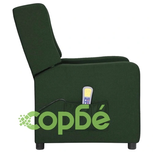 Масажен стол, тъмнозелен, текстил ➤ топ цена ➤ sorbe.bg