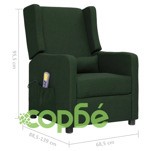 Масажен стол, тъмнозелен, текстил ➤ топ цена ➤ sorbe.bg