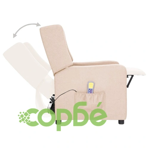 Масажен стол, кремав, текстил ➤ топ цена ➤ sorbe.bg