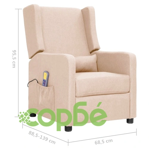 Масажен стол, кремав, текстил ➤ топ цена ➤ sorbe.bg