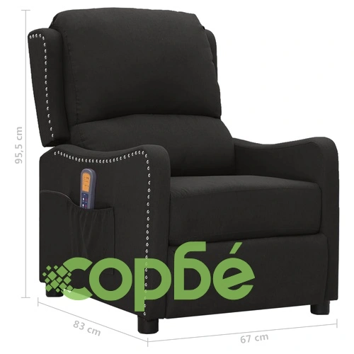 Масажен стол, черен, текстил ➤ топ цена ➤ sorbe.bg