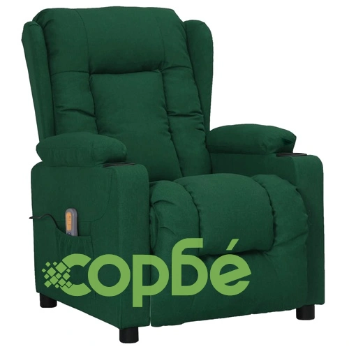 Масажен стол, тъмнозелен, текстил ➤ топ цена ➤ sorbe.bg