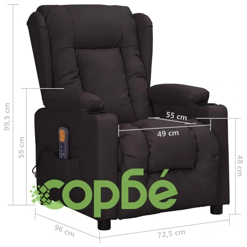 Масажен стол, черен, изкуствена кожа ➤ топ цена ➤ sorbe.bg