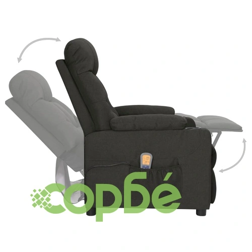 Масажен стол, черен, текстил ➤ топ цена ➤ sorbe.bg