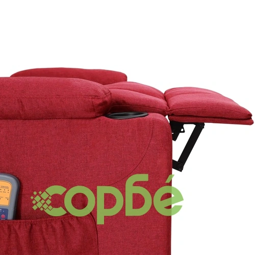 Масажен стол, виненочервен, текстил ➤ топ цена ➤ sorbe.bg