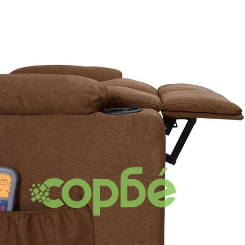 Масажен стол, кафяв, текстил ➤ топ цена ➤ sorbe.bg