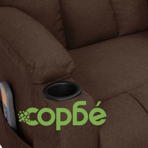 Масажен стол, тъмнокафяв, текстил ➤ топ цена ➤ sorbe.bg