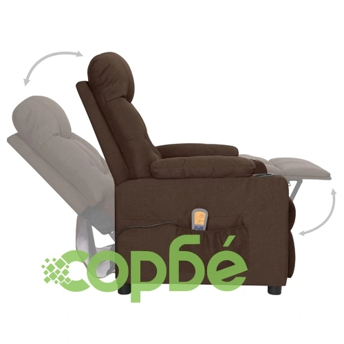 Масажен стол, тъмнокафяв, текстил ➤ топ цена ➤ sorbe.bg