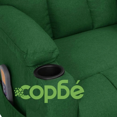 Масажен стол, тъмнозелен, текстил ➤ топ цена ➤ sorbe.bg