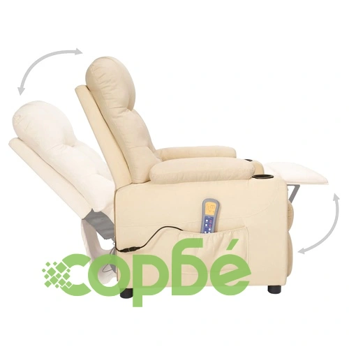 Масажен стол, кремав, текстил ➤ топ цена ➤ sorbe.bg