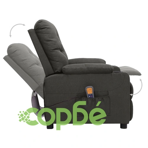 Масажен стол, тъмносив, текстил ➤ топ цена ➤ sorbe.bg