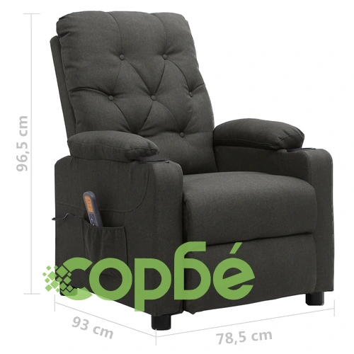 Масажен стол, тъмносив, текстил ➤ топ цена ➤ sorbe.bg