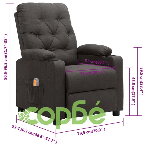 Масажен стол, тъмносив, текстил ➤ топ цена ➤ sorbe.bg