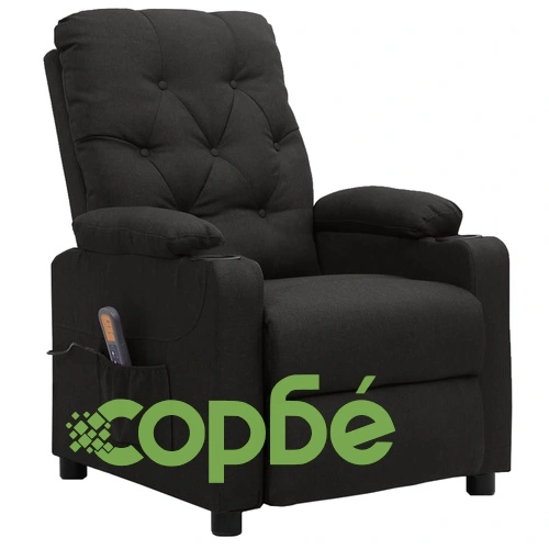 Масажен стол, черен, текстил ➤ топ цена ➤ sorbe.bg