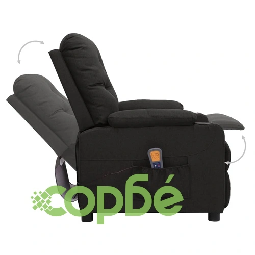 Масажен стол, черен, текстил ➤ топ цена ➤ sorbe.bg