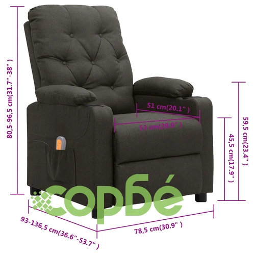 Масажен стол, таупе, текстил ➤ топ цена ➤ sorbe.bg