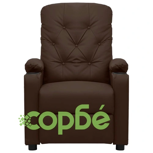 Електрически стол, кафяв, изкуствена кожа ➤ топ цена ➤ sorbe.bg