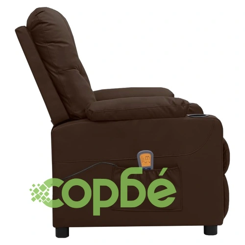 Електрически стол, кафяв, изкуствена кожа ➤ топ цена ➤ sorbe.bg