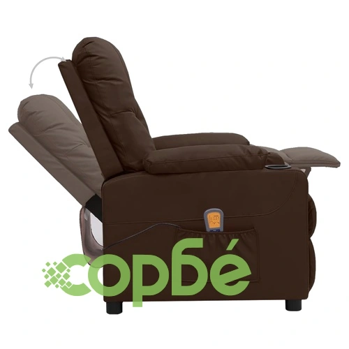 Електрически стол, кафяв, изкуствена кожа ➤ топ цена ➤ sorbe.bg