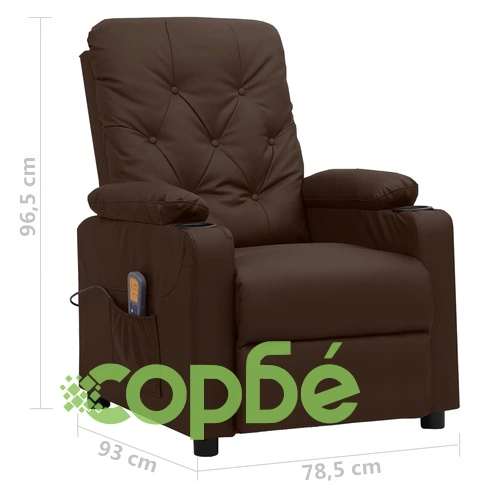 Електрически стол, кафяв, изкуствена кожа ➤ топ цена ➤ sorbe.bg