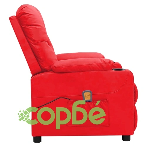 Масажен стол, червен, изкуствена кожа ➤ топ цена ➤ sorbe.bg