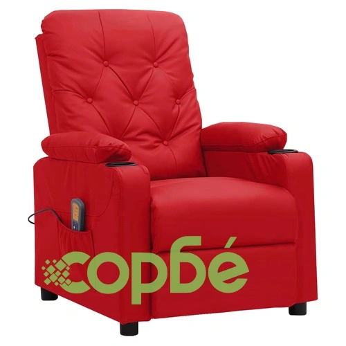 Масажен стол виненочервен изкуствена кожа ➤ топ цена ➤ sorbe.bg