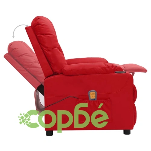 Масажен стол виненочервен изкуствена кожа ➤ топ цена ➤ sorbe.bg